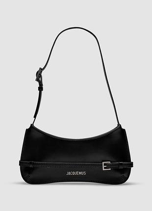 💎 jacquemus le bisou ceinture leather shoulder bag in black