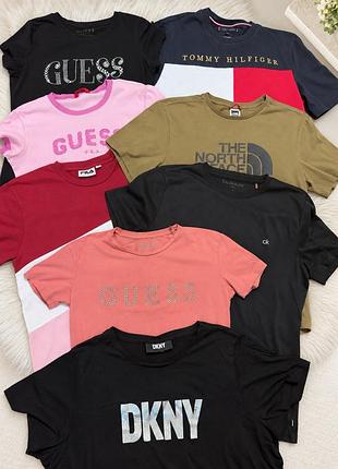 Брендові футболки guess, tommy, the north face