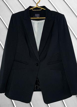 Жіночий чорний приталений піджак m&s uk16 l xl 44 46 48 50 маркс спенсер класичний базовий жакет з підкладкою marks & spencer 50