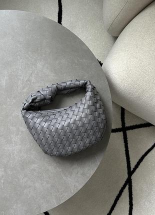 Сумка nappa intrecciato mini jodie grey
