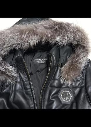Кожаная куртка philip plein 3