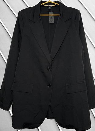 Новый женский черный пиджак boohoo eu42 xl 42 44 48 буха классический базовый удлиненный жакет с биркой с плечиками boohoo eu42 50