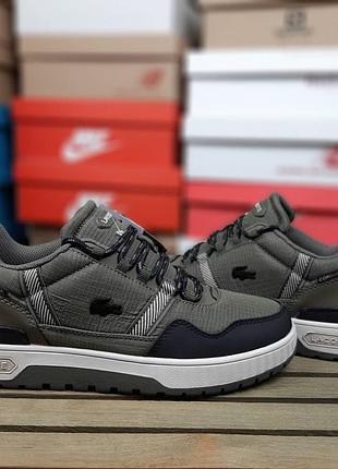 Термо кроссовки lacoste t-clip gore-tex cordura winter хаки с черным
