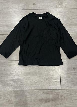 Базовий чорний лонгслів h&m, розмір 92 (1½–2 роки). новий!