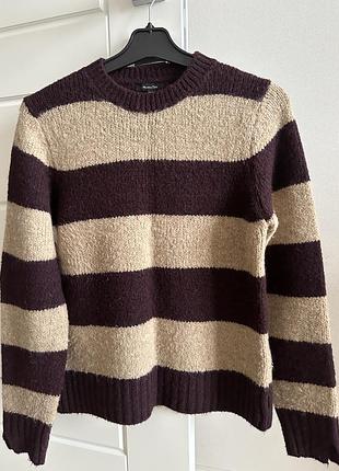 Светр massimo dutti жіночий, бежевий ,бордовий, xs, s