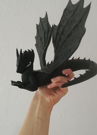 Фигурка-подставка для книг «черный дракон» (3d-печать) — 600 грн