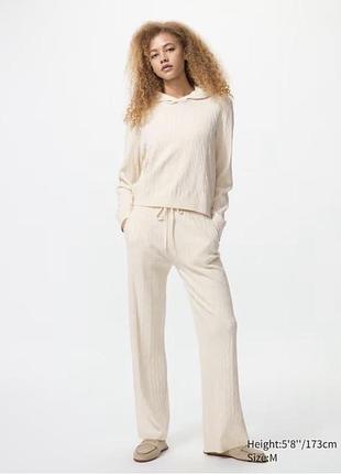 Uniqlo вязаний костюм трикотажний костюм зимовий теплий кофта і штани