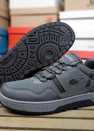 Термо кросівки  lacoste t-clip gore-tex cordura winter сірі