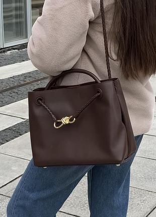 Сумка andiamo medium leather tote bag in brown
