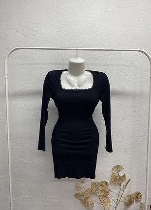 New look котонова міні сукня в рубчик коротке плаття лонг гольф