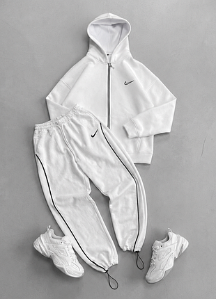 Спортивный костюм nike белый, мужской спортивный костюм найк, комплект nike с кофтой и штанами s