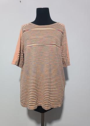 Missoni итальянский брендовый удлинённый топ / футболка  в фирменную полоску, размер it48