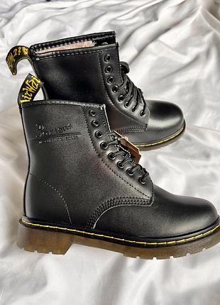 Жіночі ботинки dr. martens 1460 black зимові утеплені на хутрі розмір 37
