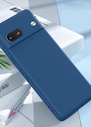 Силіконовий чохол для google pixel 7a (з мікрофіброю всередині) синій