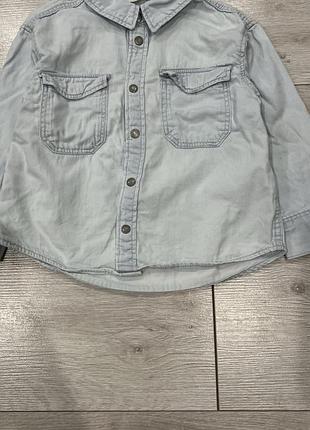 Джинсова сорочка h&m для хлопчика, розмір 92 (1.5–2 роки).