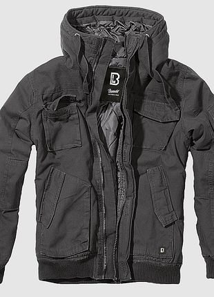 Чоловіча куртка brandit bronx jacket black чорна тепла демісезонна куртка брендіт бронкс з капюшоном