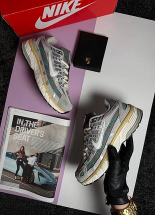 Женские кроссовки nike p-6000 fleece grey white mint