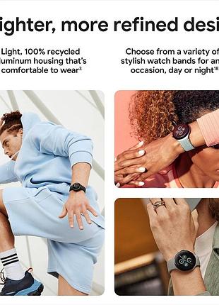 Смарт-годинник google pixel watch 2 champagne gold case / hazel active band (lte) 10