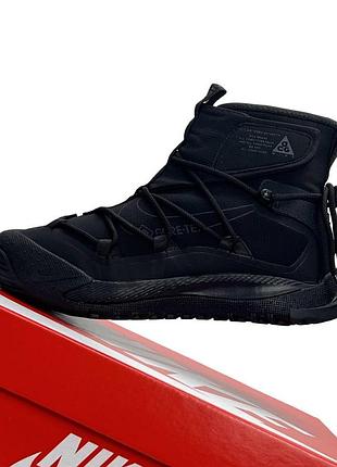Женские зимние кроссовки nike acg air terra antarktik fur w gore tex черные найк ацг терра гортекс на меху водостойкие вьетнам