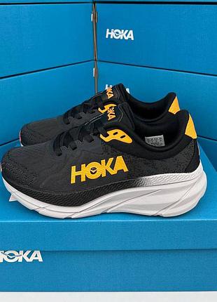Женские спортивные кроссовки hoka challenger art 7 черные беговые трекинговые для тренировок на лето весну с текстиля хока челленджер