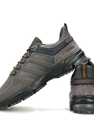 Чоловічі кросівки для бігу adidas marathon коричневі з сітки літні для заняття спортом легкі сучасні для чоловіків адідас марафон