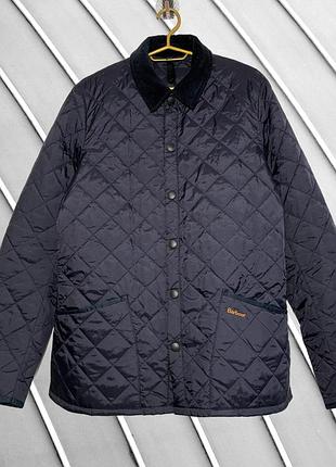Мужская стеганая куртка barbour m l 48 50 барбур демисезонная темно-синяя куртка с вельветовым воротником стан новой barbour m 48