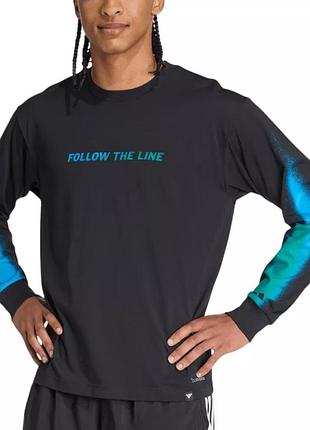 Новая черная кофта лонгслив адидас adidas follow the line unitefit long sleeve, факт xl, оригинал