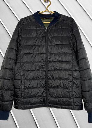 Чоловіча утеплена куртка бомбер zara m l 48 50 зара чорна демісезонна куртка з кишенями осіння куртка бомбер zara m l 48