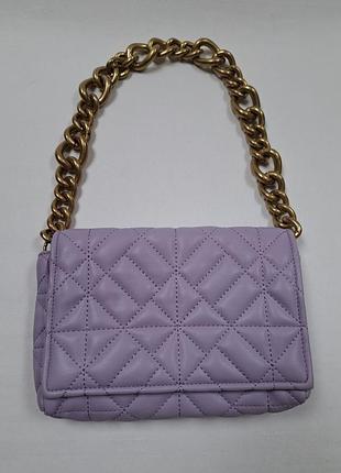 Женская стеганая сумка через плечо от бренда zara (модель zara quilted shoulder bag with chain)