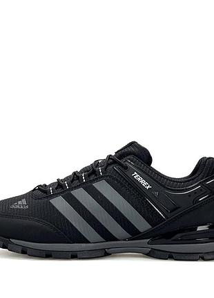 Чоловічі літні кросівки adidas terrex 23 чорні з нубуку тканинні підошва піна повсякденні для трекінгу туристичні адідас террекс