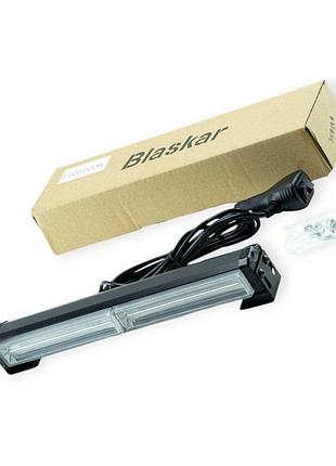 Фара дополнительная led прямоугольная 310х40х45 (д в ш) 2 секции синий, стробоскоп, штекер в прикуриватель blaskar