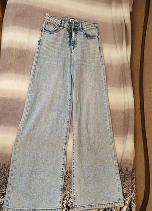 Женские джинсы diesel 26 р. wide leg, голубые