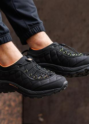 Чоловічі кросівки чорні merrell ice cap moc ii меррел айс кап з натуральної шкіри спортивні на кожен день зі швидкою шнурівкою