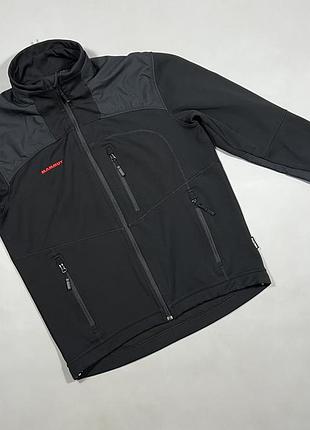 Чоловіча софтшелл куртка mammut ultimate pro jacket / трекінгова вітровка маммут розмір l чорна