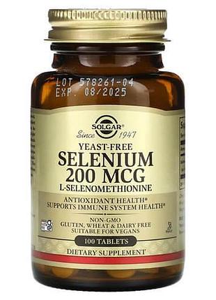 Solgar selenium yeast-free 200 mcg 100 таблеток