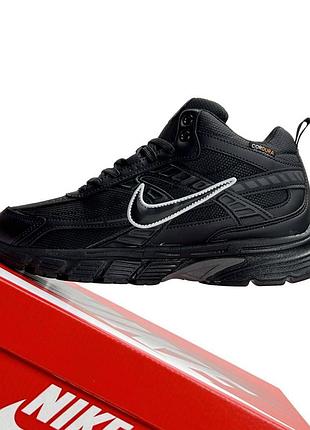 Чоловічі кросівки зимні nike initiator high fur cordura чорні шкіряні найк кордура ініціатор термо на хутрі в'єтнам