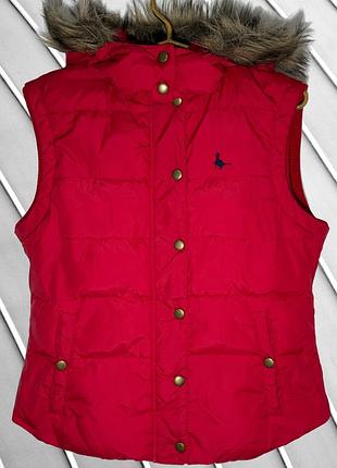 Женская пуховая жилетка jack wills 320110 s m 38 40 46 джек виллс красная безрукавка пух перо теплая жилетка jack wills 7610 44