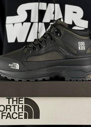 Мужские кроссовки на зиму the north face x soukuu glenclyffe fur gore tex черные норз фейс термо на меху водостойкие гортекс