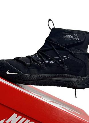 Женские зимние кроссовки nike acg air terra antarktik fur w gore tex черные найк ацг терра гортекс термо водостойкие вьетнам