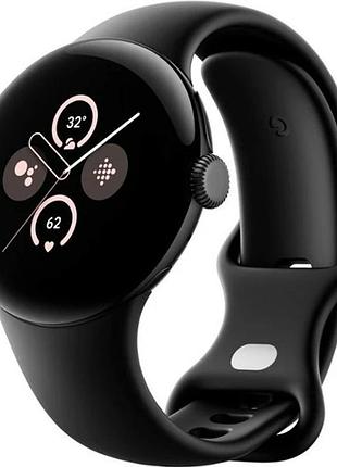 Смарт-годинник google pixel watch 2 matte black case / obsidian active band (lte)
