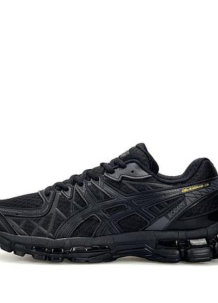 Мужские беговые кроссовки asics gel kayano 20 черные дышащие для прогулок легкие на лето весну акс гель каяно сетка и текстиль