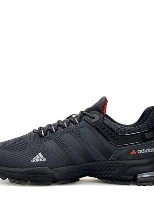 Мужские спортивные кроссовки adidas marathon серые на лето беговые для тренировок топ качества адидас марафон с сетки комфортные