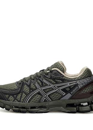 Мужские кроссовки asics gel kayano 20 коричневые молодежные для бега из текстиля прогулочные брендовые ассикс гель каяно весенние