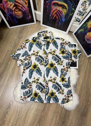 Гавайська біла сорочка acw85 authentic casual wear з коротким рукавом
