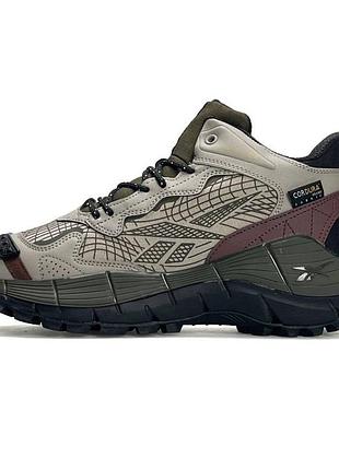 Чоловічі кросівки на зиму reebok zig kinetica 2.5 edge gore tex cordura бежеві термо рібок на хутрі гортекс водостійкі