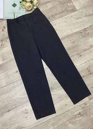 Женские серые брюки в мелкую клетку «гусиная лапка» uniqlo smart ankle pants, р.xs-s