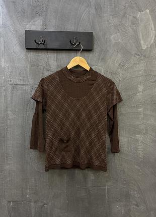 Кофта блуза в клітинку so clair japanese brand