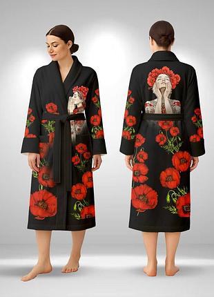 Кимоно женское из плюшевого велюра mystic blossom 29493 s