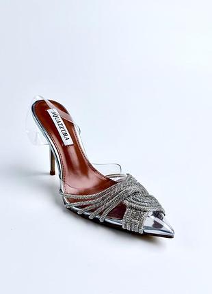 Туфли мюли женские aquazzura gatsby sling 75 slingback pumps