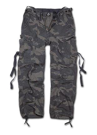 Штаны тактические мужские brandit m65 vintage darkcamo камуфляжные брюки карго брендит (l) m, камуфляж, камуфляж
